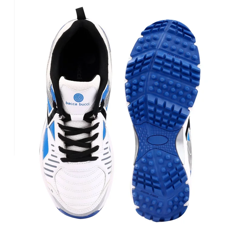 Bacca Bucci Blue and Silver Boundary Blazers Cricket Shoes for Men | Best Price UAE